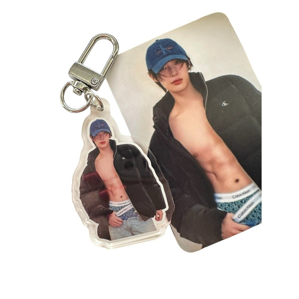 MINGI CK Model Pic Keychain Acrylic Bias Idol Ateez Atiny Merch kpop photocard